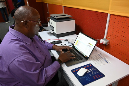 producer Brian St. Juste double checking the running order