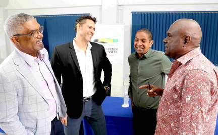 l-r Michael McMorrise (Vice Chairman JDC), Brian Schmidt Chairman (JDC). Delroy Wi